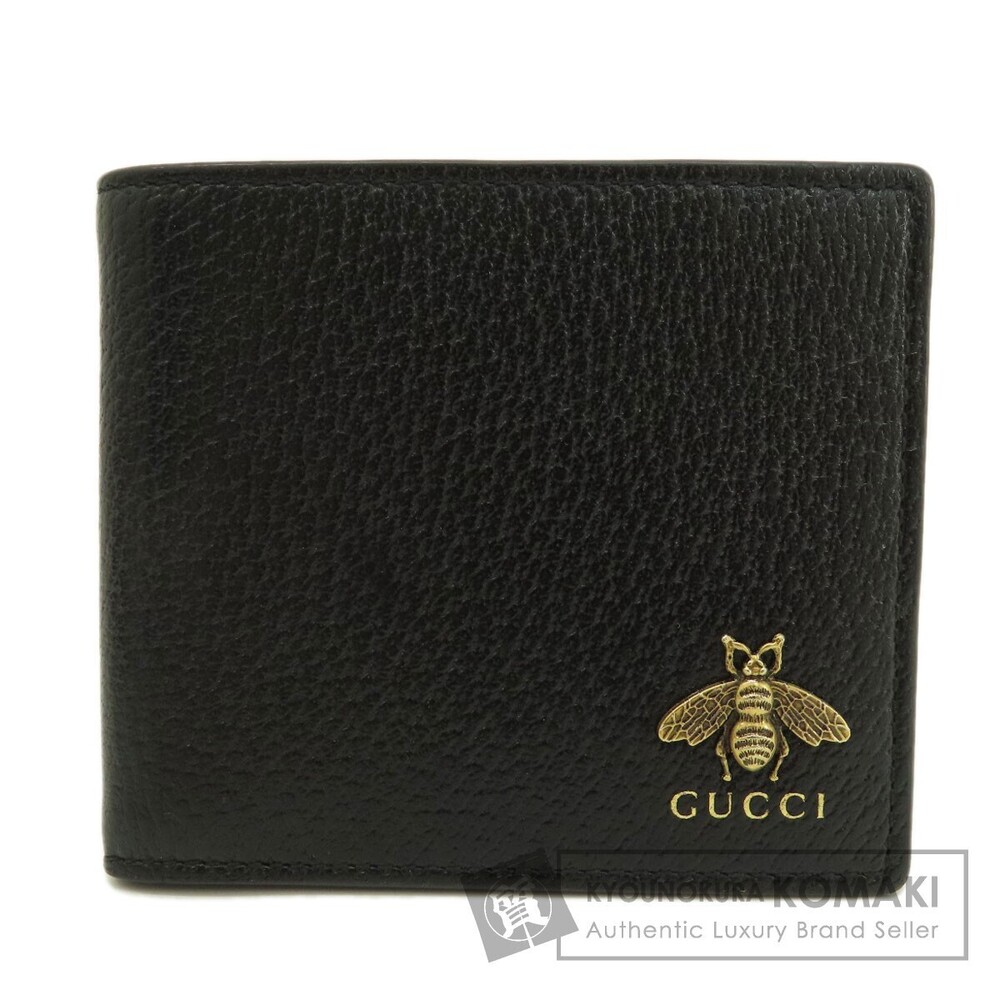 Gucci Bee Motif Bifold Wallet Leather